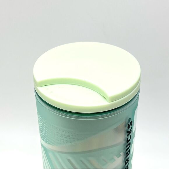 NEW Starbucks‎ LIMITED EDITION Mint Green Ribbon Swirl 16 OZ Insulated Tumbler - Picture 5 of 10